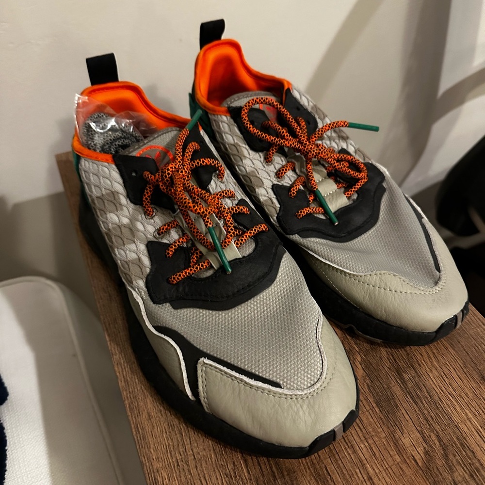 Orange and green Adidas